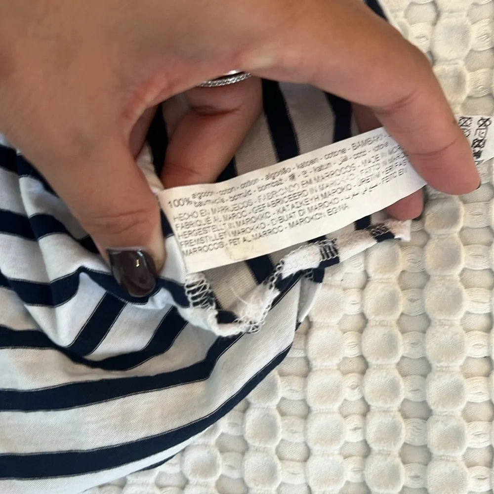 ZARA blue and white striped ovrrsized t shirt - Picture 6 of 6